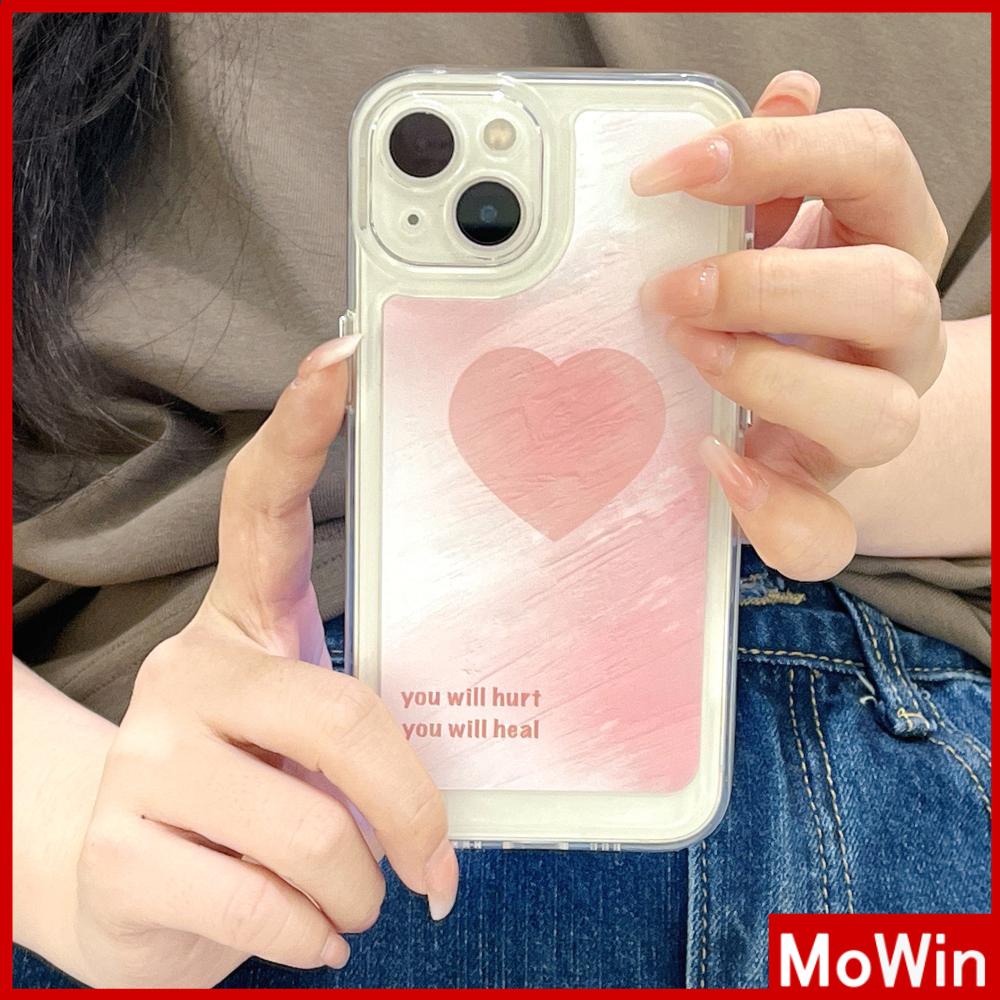 iPhone Case Silicone Soft Case Clear Case Thickened Shockproof Protection Camera Metal Button Pink Heart Compatible For iPhone 11 Pro Max 13 Pro Max 12 Pro Max 7Plus xr XS Max