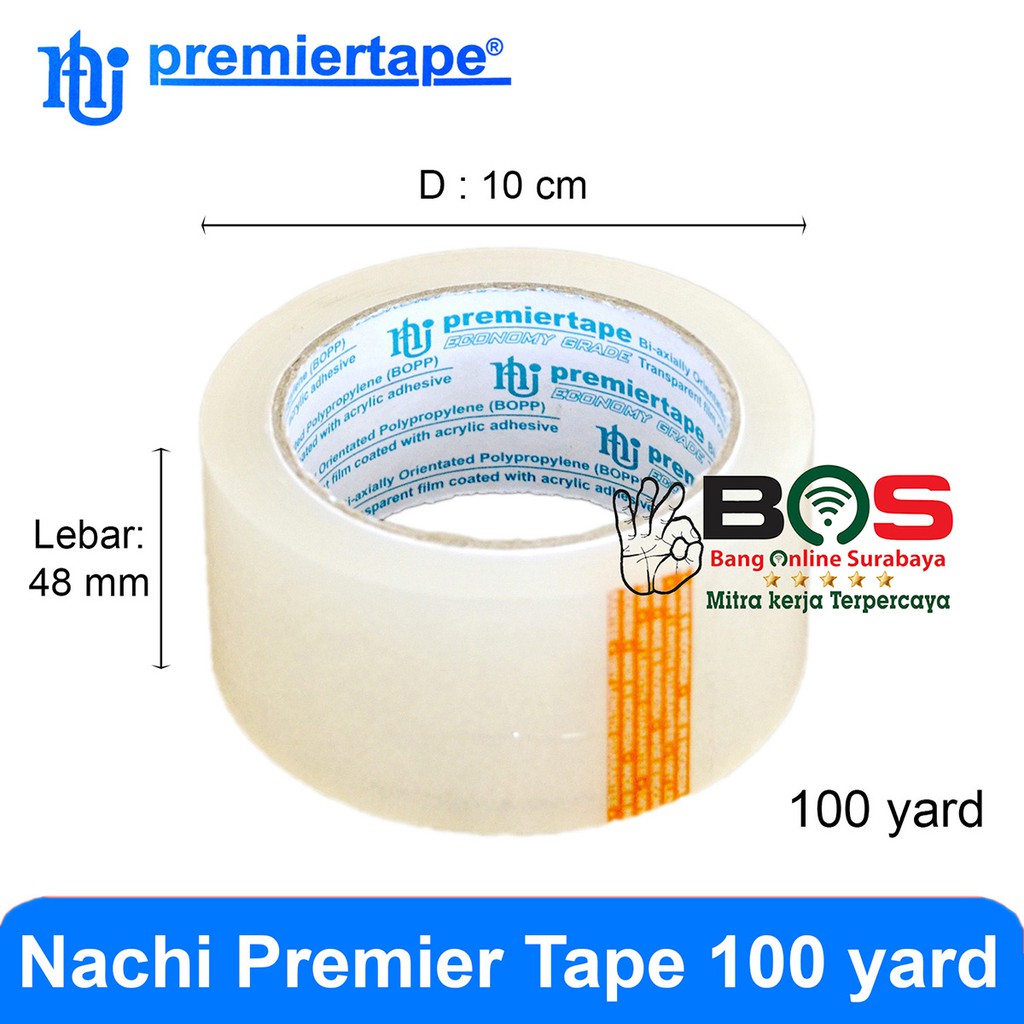 Isolasi Bening Lakban Bening Premier Tape 48mm x 100 yard