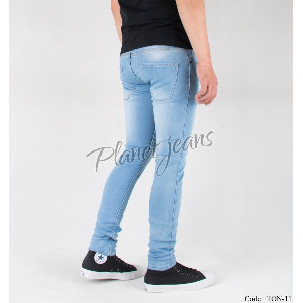 [BLYR] Pakaian Pria  Celana Jeans Panjang Skinny FIt Pria Biru Langit Muda Denim Cowok Skiny Pensil