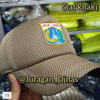 TOPI PNS PEMPROV DKI JAYARAYA KHAKI BAHAN JARING DOBEL MESS