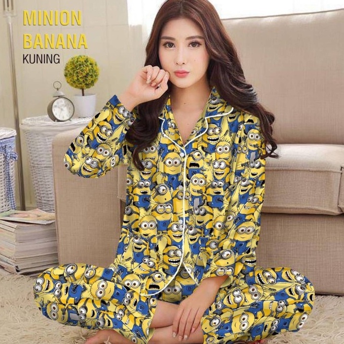 Piyama PP Dewasa Sultan / Janda Bolong / Tie Dye Katun Jepang - Fit XL-Minion