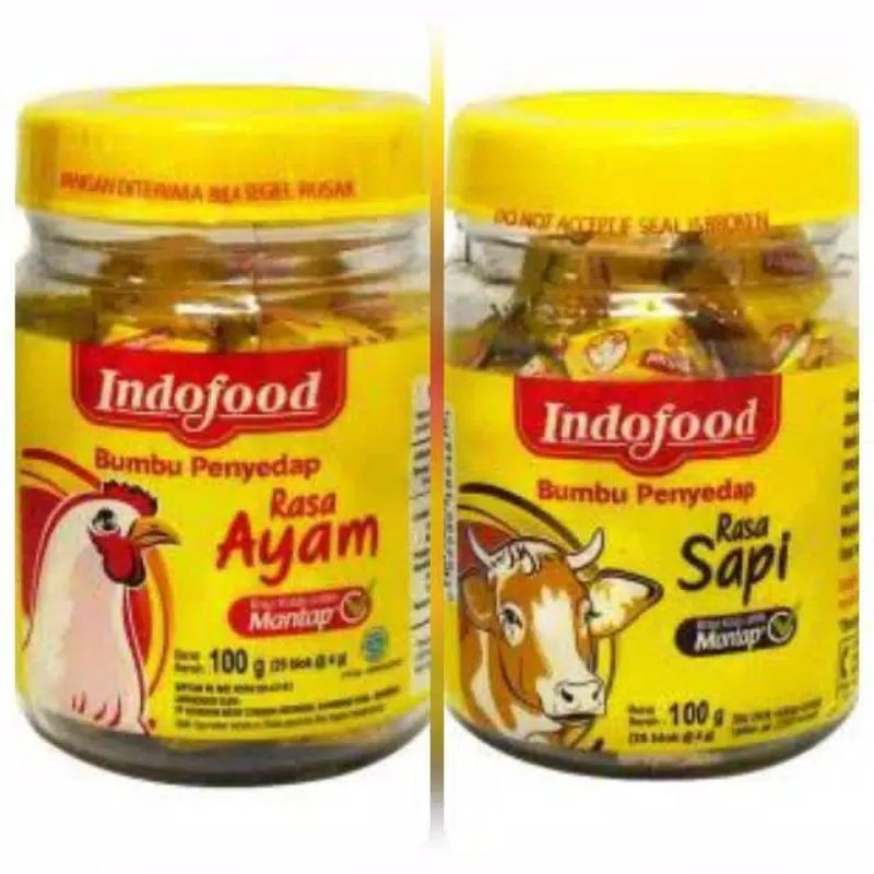 

INDOFOOD KALDU SAPI & AYAM 100 GR 25 PCS PENYEDAP RASA / BUMBU MASAK INSTAN / KALDU BALOK BLOK