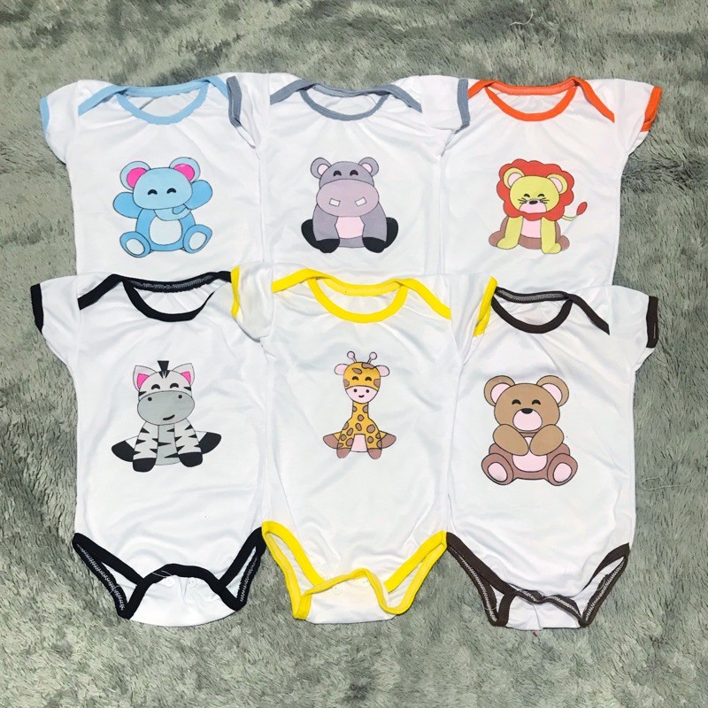 Jumper Bayi Segitiga Pendek / Jumpsuit Bayi Dasar Putih