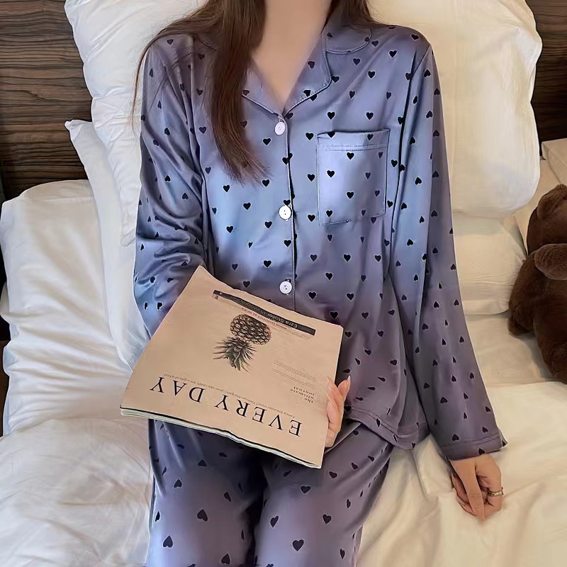 New Korean Cute Wind Ice Silk Pajama Set/Outwardly Wearable Household Suit