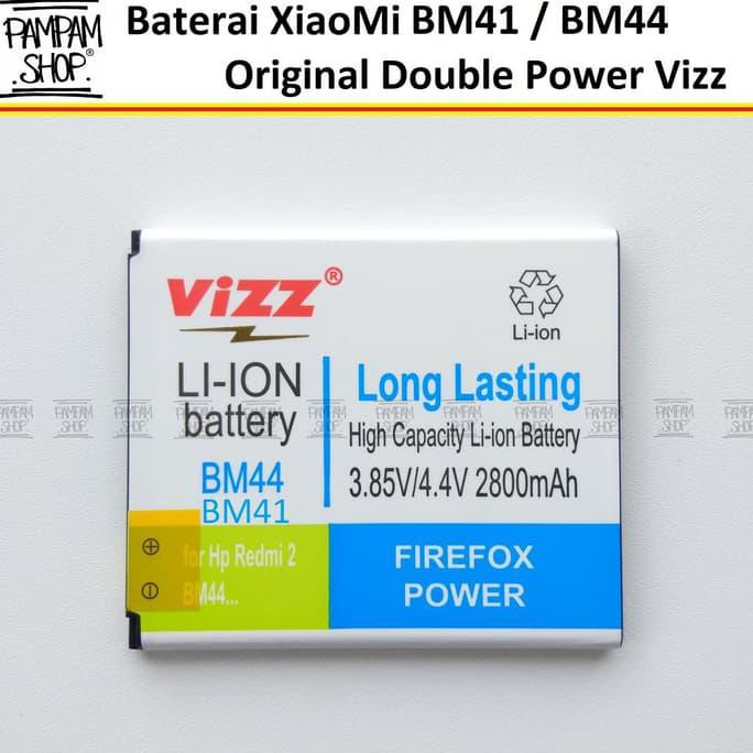 SALE.. BATERAI VIZZ DOUBLE POWER ORIGINAL XIAOMI BM44 REDMI 2 2S PRIME BM 44 ....