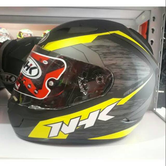 Helm NHK GP1000 GP 1000 axion hitam kuning corak black yellow doff