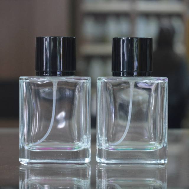  Botol  parfum semprot spray kotak  kaca  50ml BKH5 