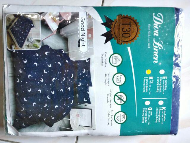 Ww Sprei Diva Linen - Tinggi 30cm - Good Night - 180x200 (king)+bantal 2