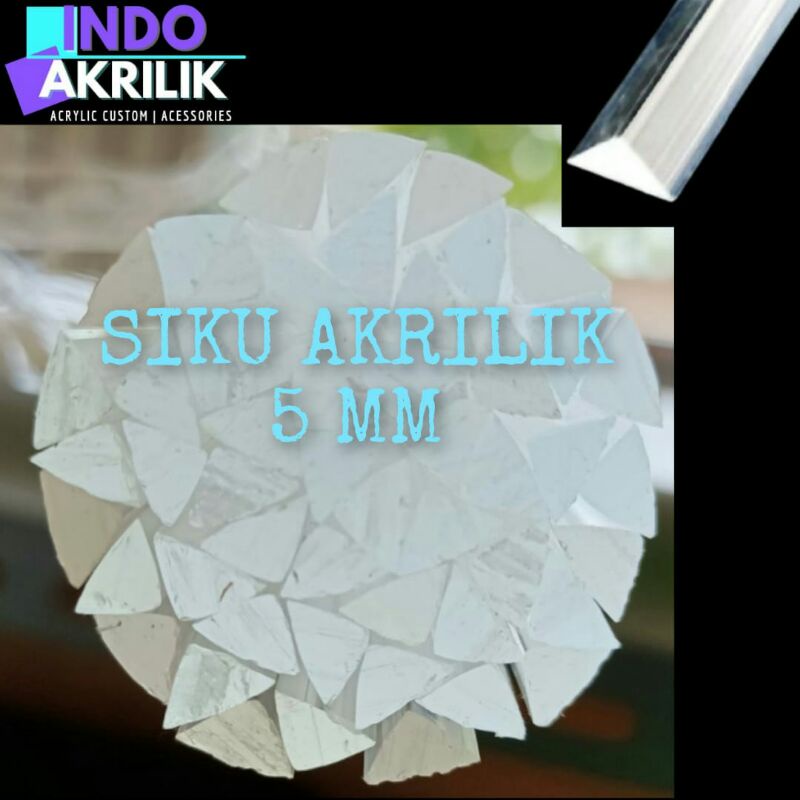 SIKU AKRILIK SEGITIGA 5MM | SIKU AKRILIK BENING | PANJANG 60 CM