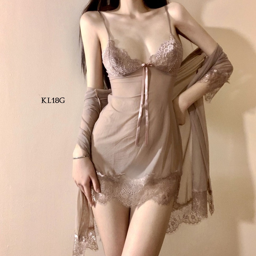 [READY STOCK] KIMONO TIDUR SEXY LINGERIE PREMIUM LACE WANITA KL18G