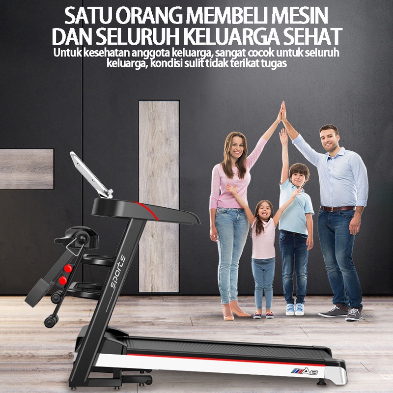 Treadmill listrik rumah lipat peralatan kebugaran dalam ruangan multi-fungsional mewah treadmill latihan diam