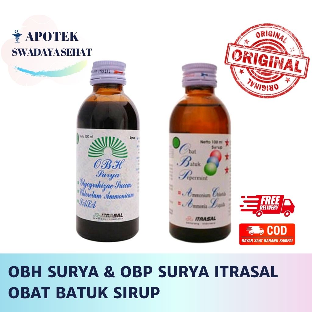 OBH Surya Itrasal Dan OBP Itrasal Sirup 100 ML - Obat Batuk Pilek Flu Hitam