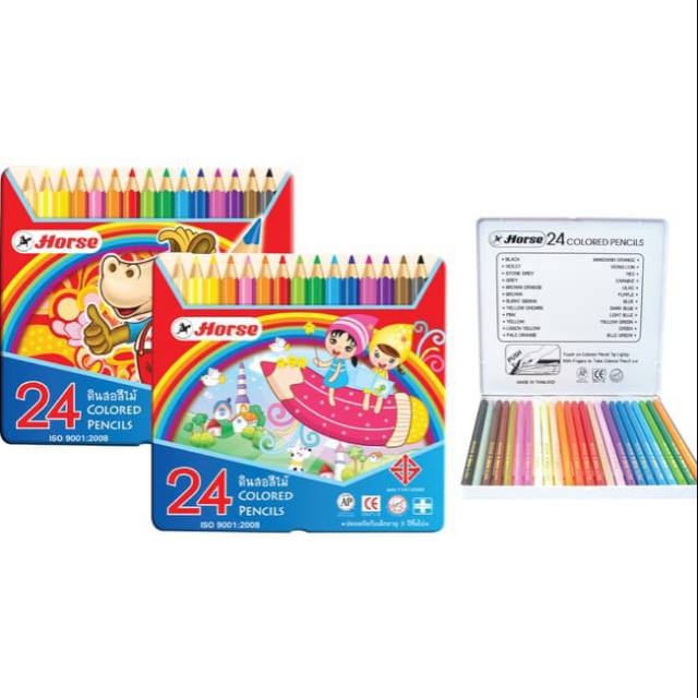 

Horse pencil warna 24 colors in metal box