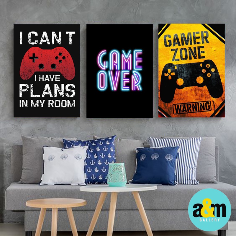 Hiasan Dinding Kamar Gaming (A4) Pajangan Dekorasi Dinding Poster Kayu Wall Decor Kamar Gaming - A&amp;M