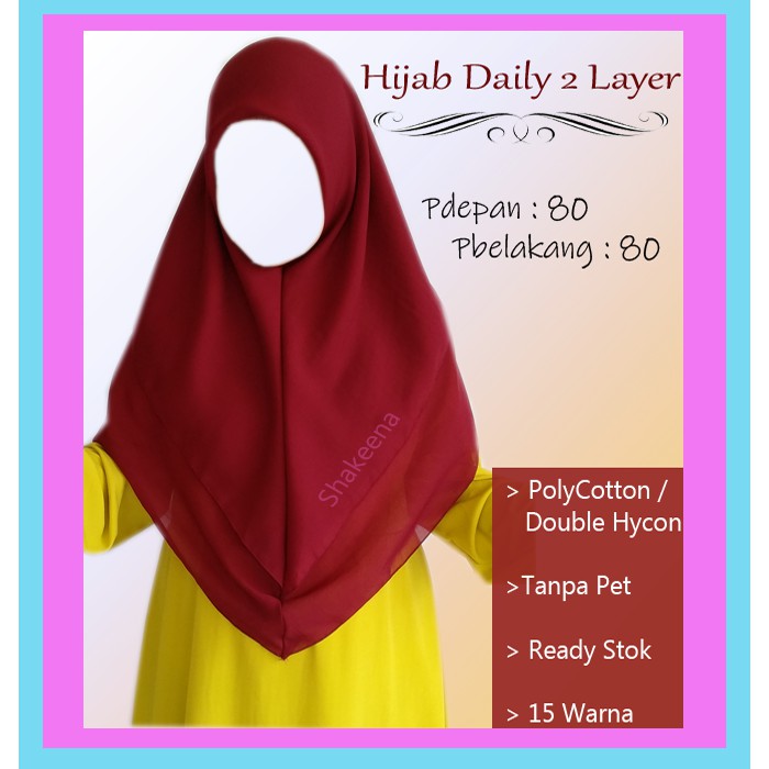 Jilbab segitiga instant- Hijab segitiga 2 layer instant