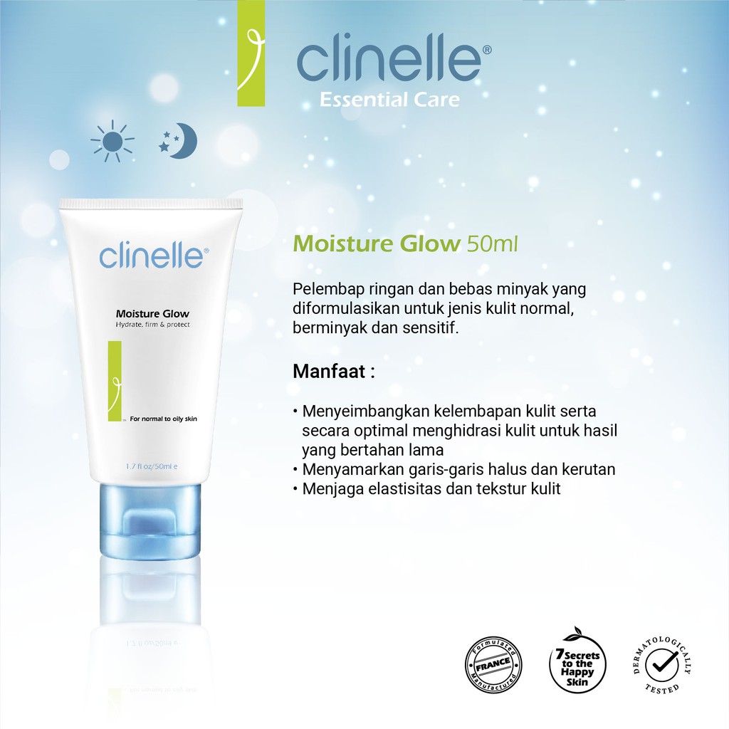 Clinelle Moisture Glow 50 Ml Pelembab Wajah Kulit Normal Dan Sensitif Shopee Indonesia