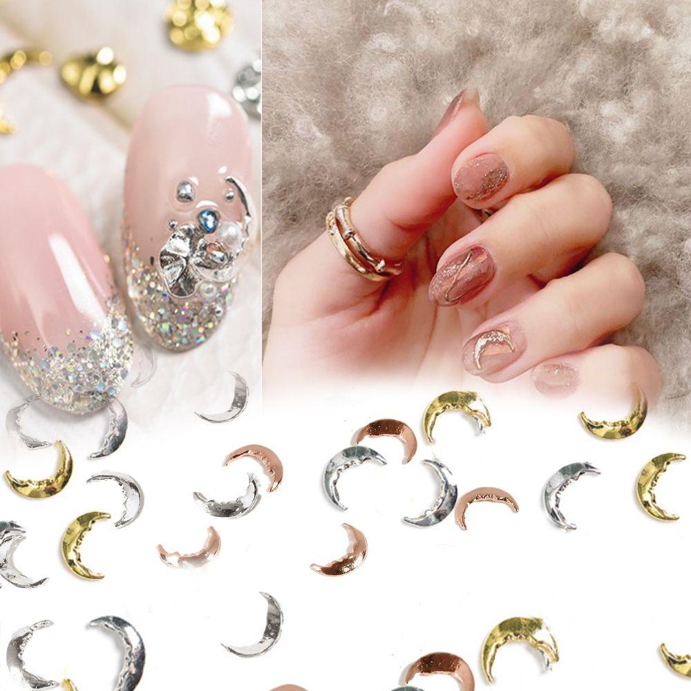 Needway   Moon Nail Art Dekorasi Aksesori Perhiasan Jepang Korea INS Nail Rhinestones