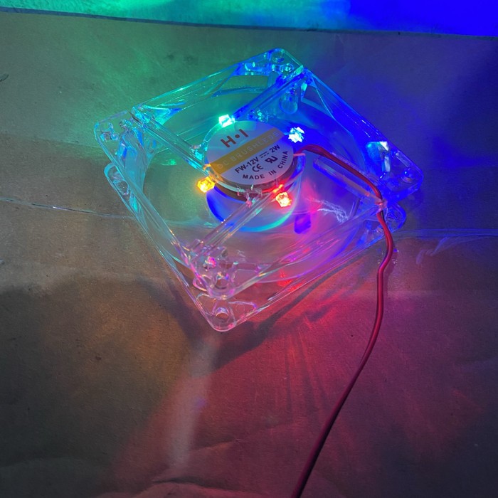 Fan casing 8cm transparan rgb/lampu