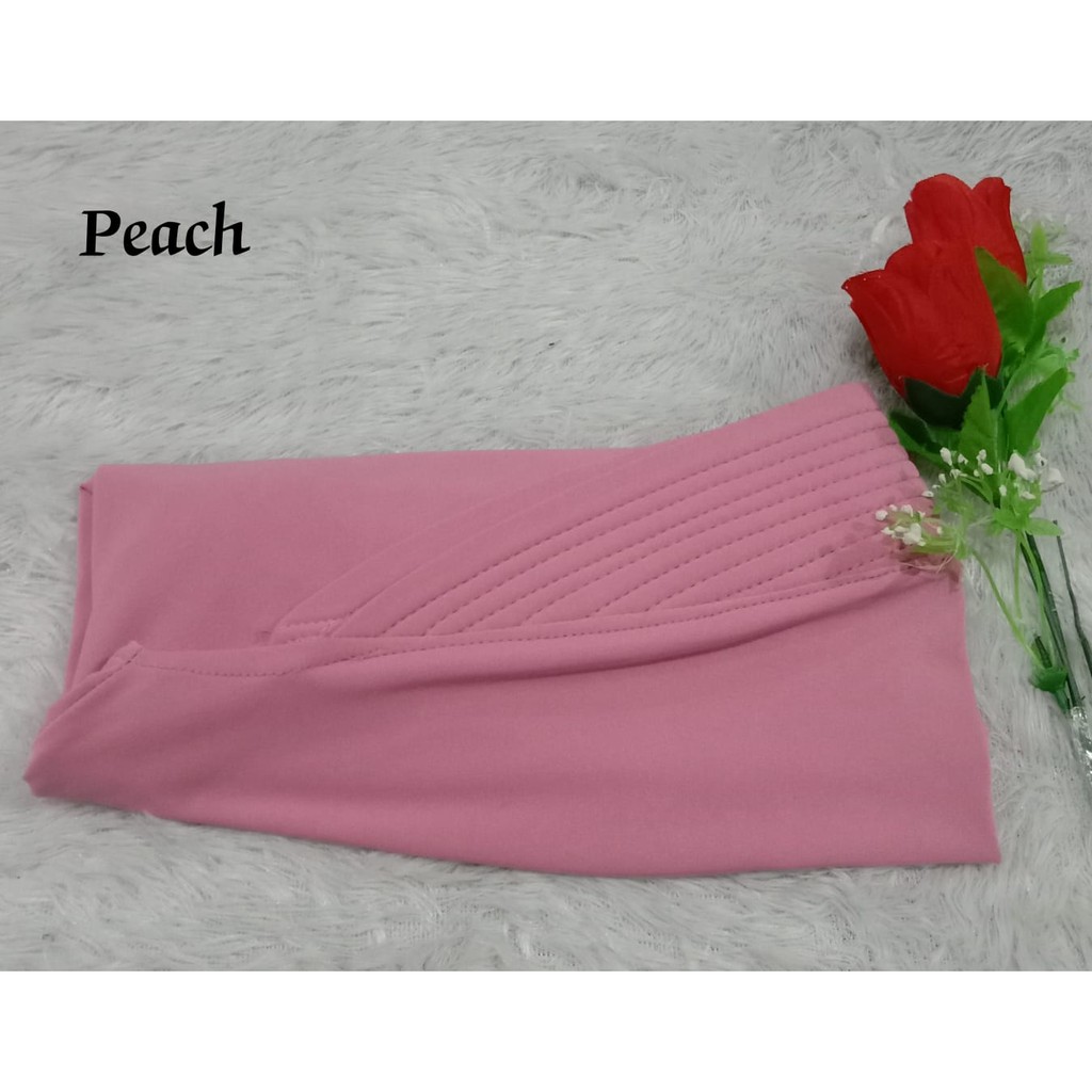 Best Seller...!!! Bergo Oval Polos / Hijab Harian Simple-Peach