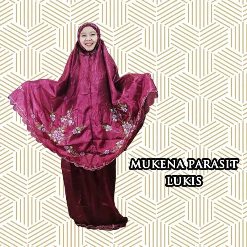 Promo  Mukena / mukenah traveling parasut/parasit lukis sablon premium dewasa