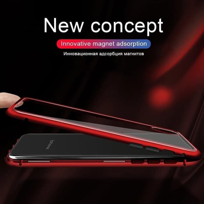 Magnet case backglass iphone XS max 6.5 Case casing cover magnetic -