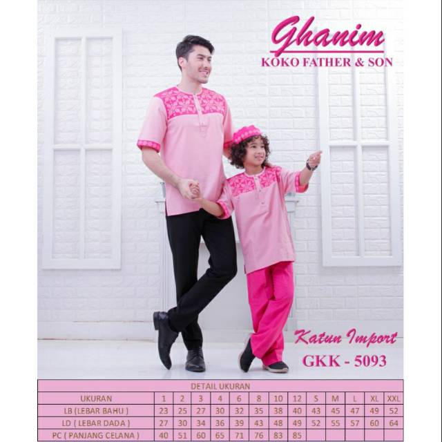 Ghanim Koko couple ayah dan anak pink fanta dengan tampilan full fresh