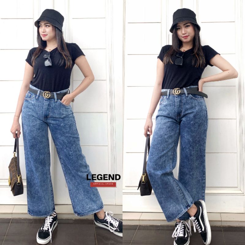 KULOT SNOW BLUE CELANA PANJANG KULOT WANITA KEKINIAN HIGHWAIST CULOT