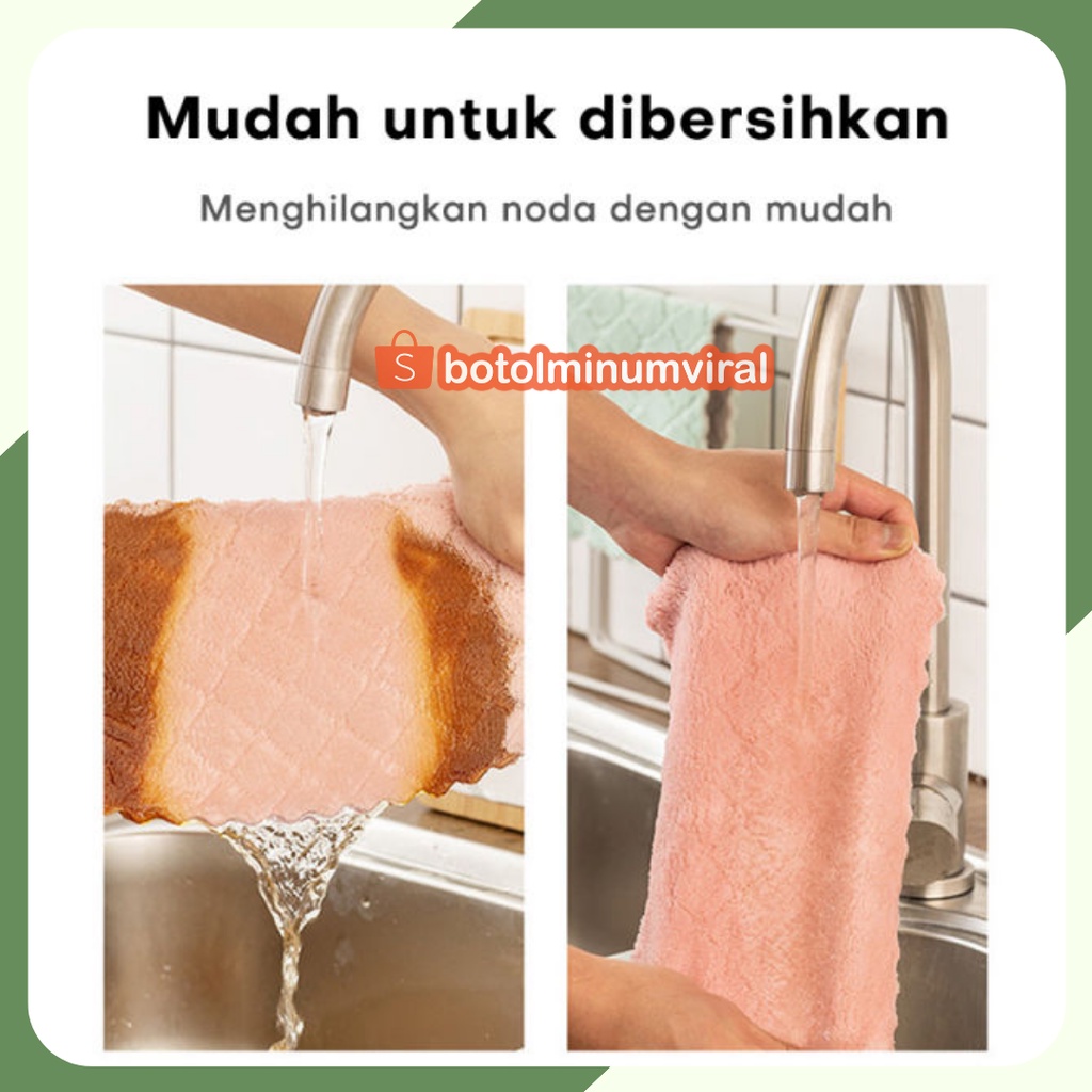 Kain Lap Meja Piring Microfiber Serbaguna Anti Minyak - 25 X 14 CM Premium