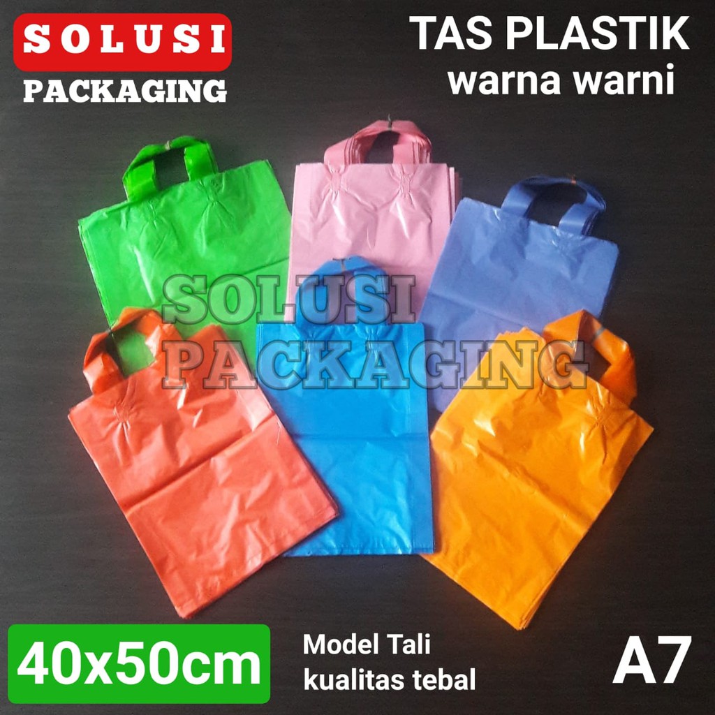 

TAS PLASTIK WARNA 40x50CM TALI ISI 100/TAS MALL TAS PRODUK KANTONG PLASTIK PACKING