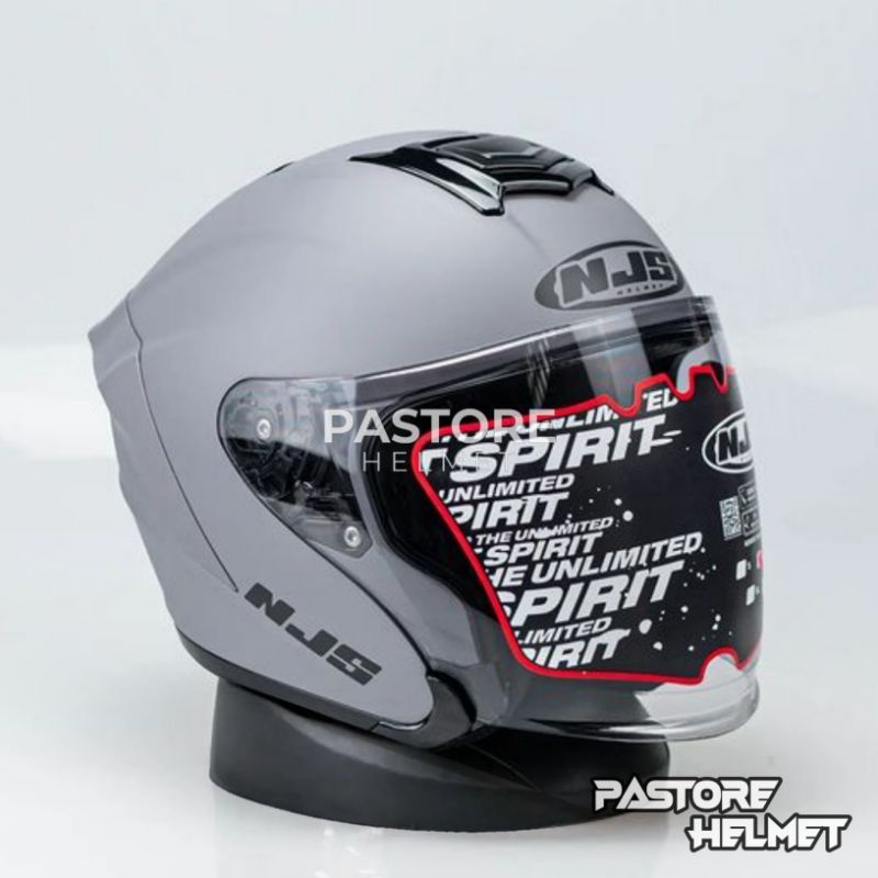 Helm NJS Kairoz Solid Grey Doff / NJS Kairoz Grey / Produk Original