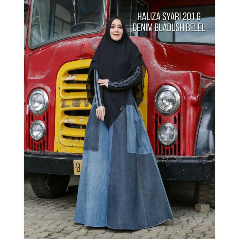 GAMIS 201G DENIM BLADUSH BELEL DAILY DRESS BY HALIZA SYARI