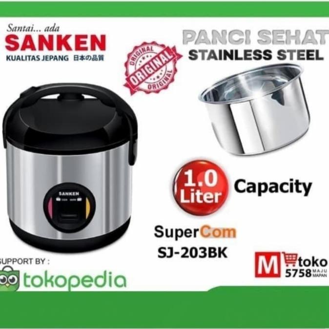 Sanken Sj 203Bk Rice Cooker Sj203Bk Magic Com 1.0 Liter Sj 203 Bk Denavitaloka