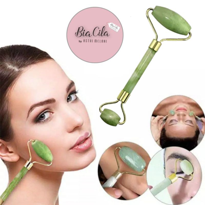 Alat Pijat Muka / Wajah JADE ROLLER MASSAGER FACIAL MASSAGE BATU JADE (GIOK) ASLI