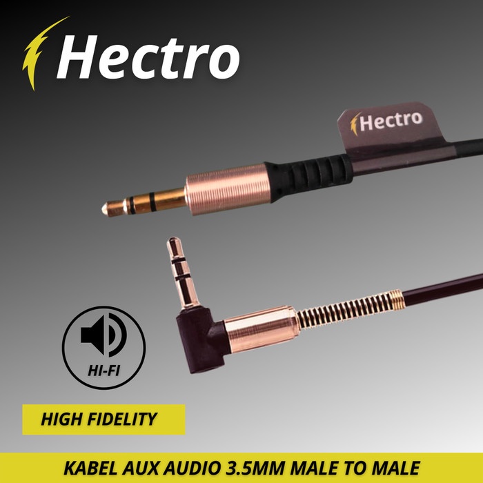 HECTRO Kabel AUX Audio Extender Jack 3.5mm Male to Male HiFi Bentuk L