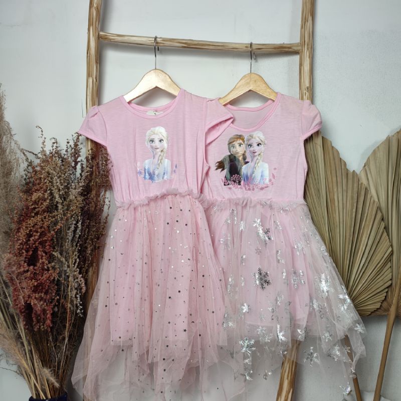 Dress Frozen ZigZag Spark Anak Perempuan 5 Tahun