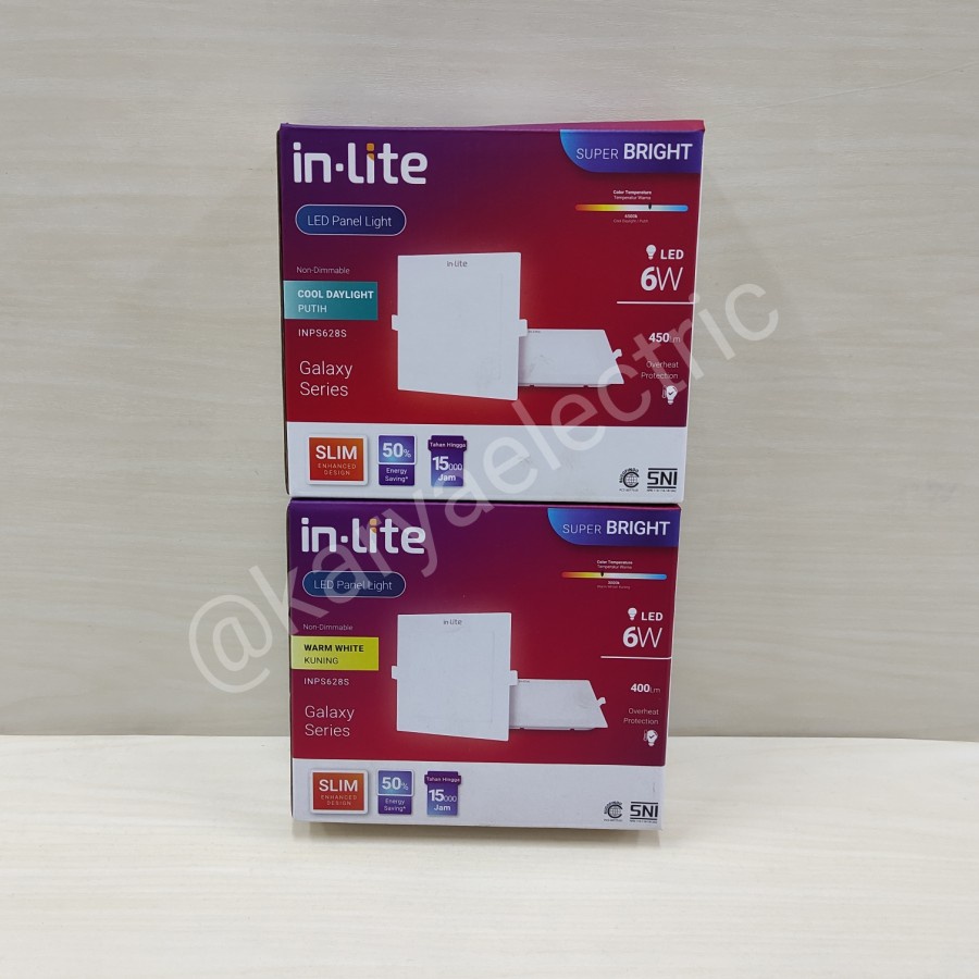 LAMPU PANEL DOWNLIGHT LED IN LITE IN-LITE INBOW TANAM 6WATT 6W INPS628S