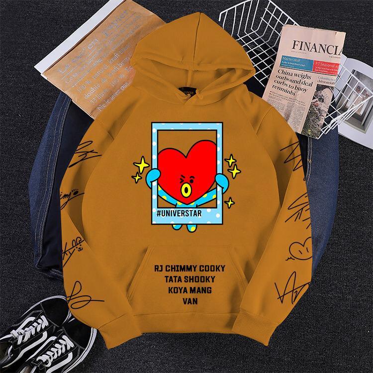 SWEATER HOODIE TATA/SWEATER WANITA TERBARU/SWEATER BTS/SWEATER HODIE LENGAN PANJANG TATA BT21 TTD