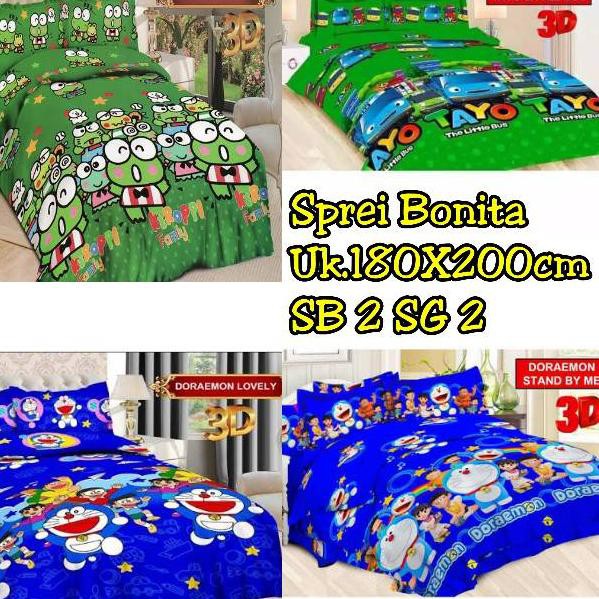 Termurah Sprei Bonita Karakter/Sprei Bonita Motif Bunga/Sprei Bonita Persebaya ,