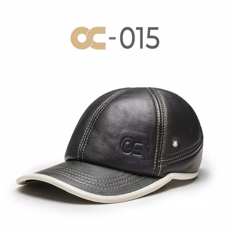 TOPI KULIT PRIA OC 015 KUALITAS PREMIUM KULIT DOMBA ASLI GARUT MODEL BASEBALL MODEL NAHKODA AWET