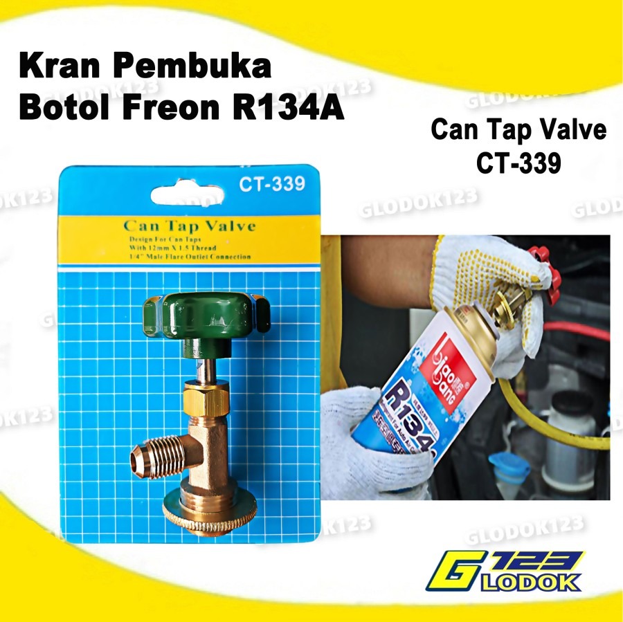 Can Tap Valve Kran Pemutar Freon R134A