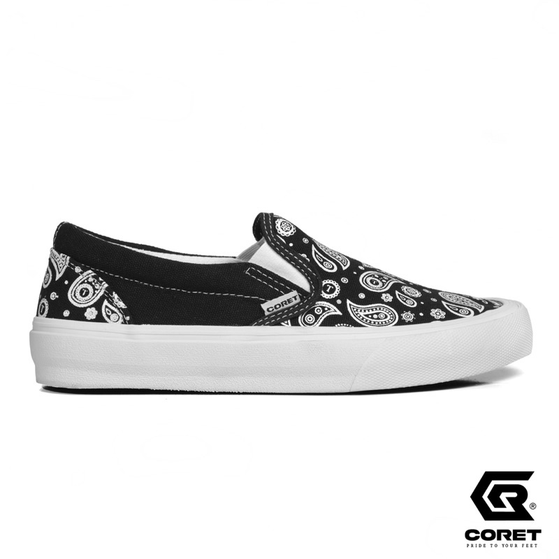 CORET Sepatu Slip On Vulcanized - Sepatu slipon Batik Hitam
