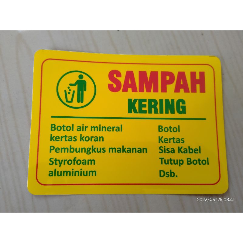 

Stiker Sampah Kering / Stiker Tempat Sampah / Stiker Tong Sampah