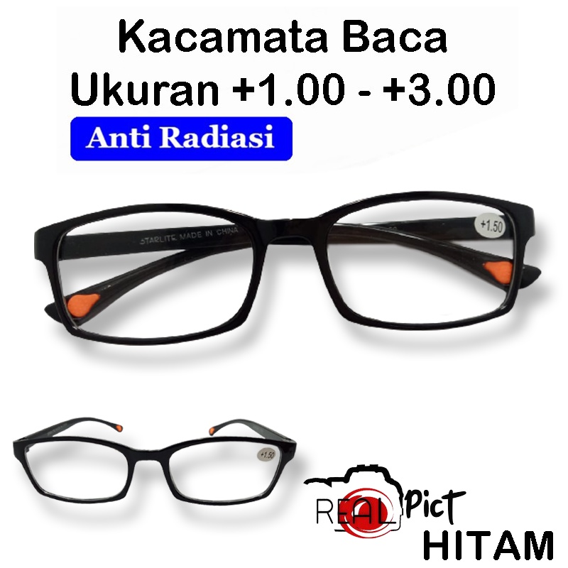 Kacamata Baca Plus (+) Lensa Anti Radiasi Komputer Hp Kacamata Plus Blueray Pria Wanita ukuran +1.00 s/d +3.00 Kacamata rabun dekat