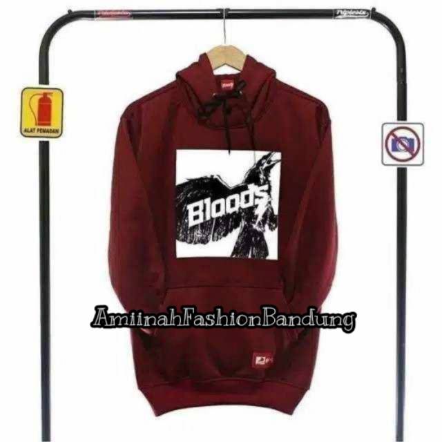Jaket Hoodie Bloods Maroon