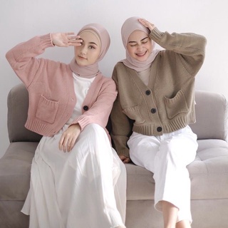 CARDIGAN CROP RAJUT ZARA/CARDIGAN RAJUT CROP SAKU/ATASAN RAJUT CROP WANITA KOREAN STYLE