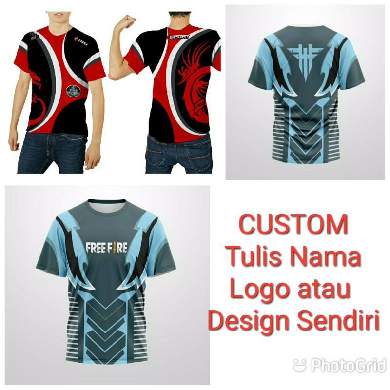 Kaos Pria kaos Wanita Jesrsey Gaming E-sport Custom Full Print