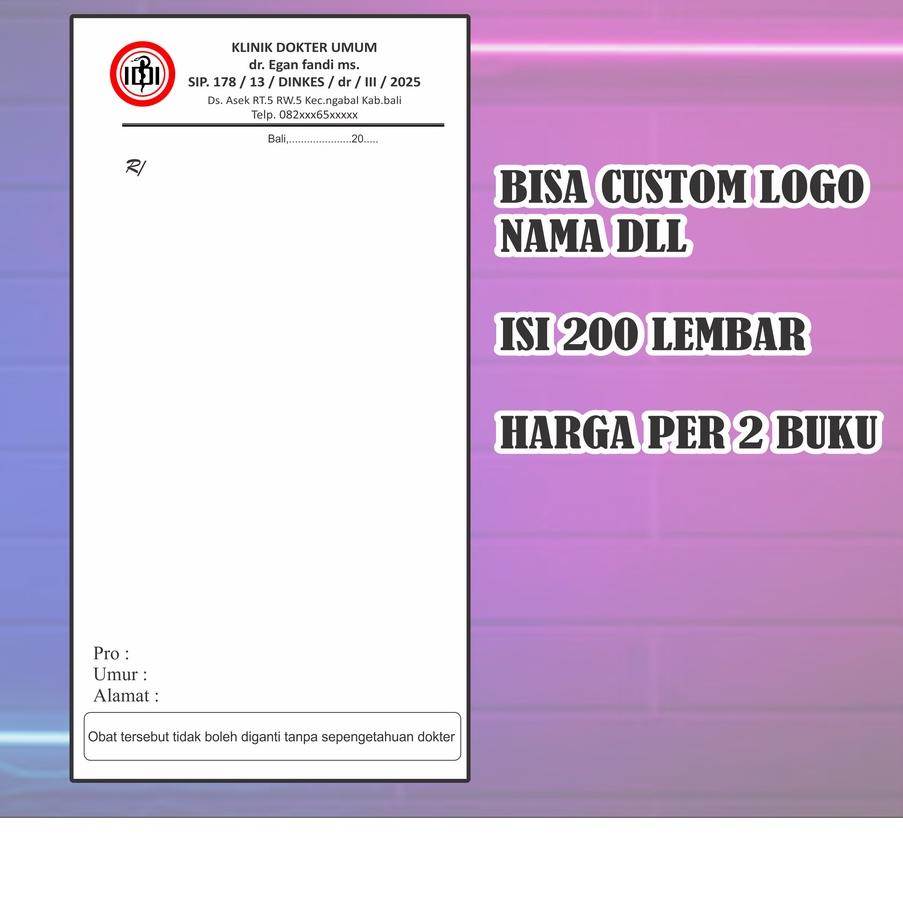 

⚡TOK SIAP 【COD】BLANGKO NOTA RESEP - RESEP ISI 200 LEMBAR/ 2 BUKU