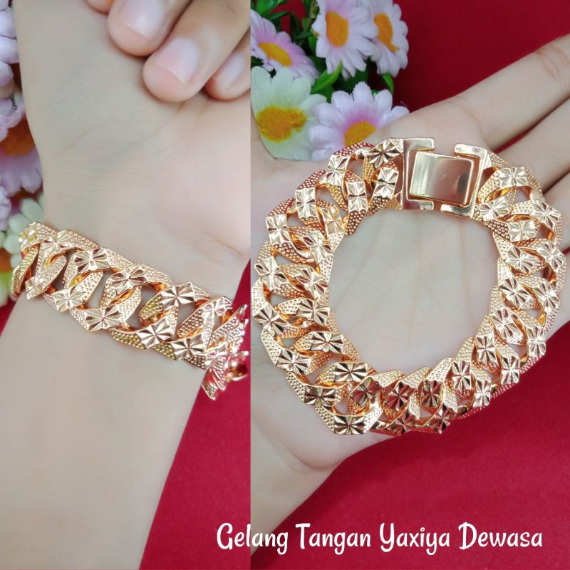 GELANG TANGAN SISIK NAGA ROSE GOLD LAPIS EMAS 28K/GELANG SISIK NAGA/GELANG RANTAI SISIK NAGA/GELANG 