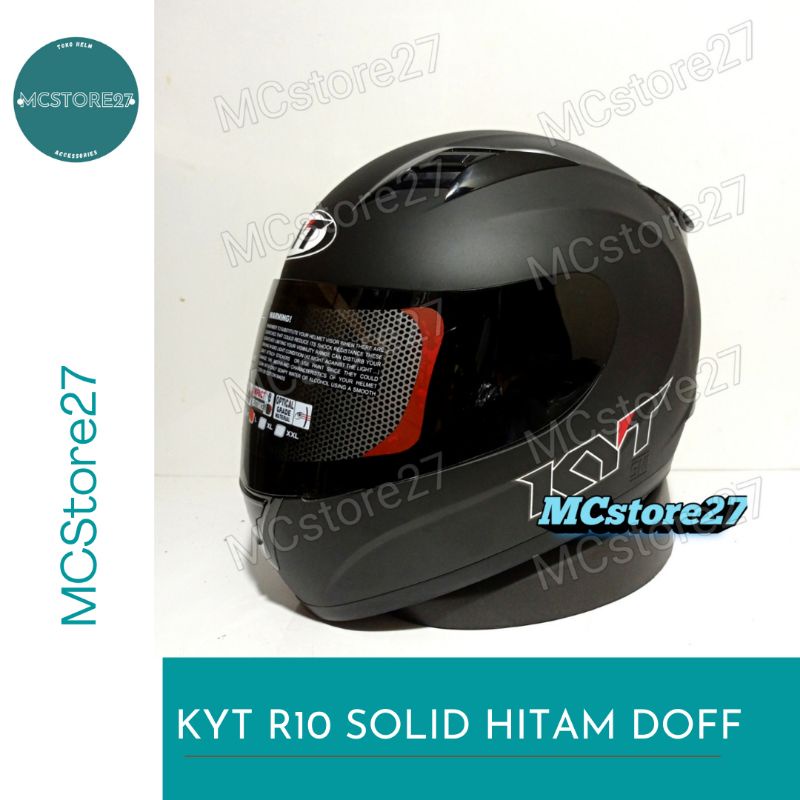 HELM FULL FACE KYT R10 SOLID HITAM DOFF