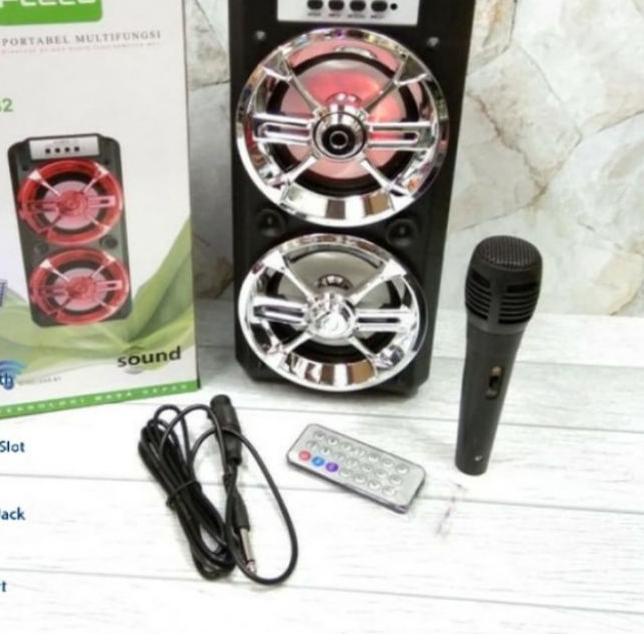 ➨ Speaker Bluetooth Fleco F-6581 Bluetooth MH-36BT Bonus Mic karaoke player karoeke FM Radio digital